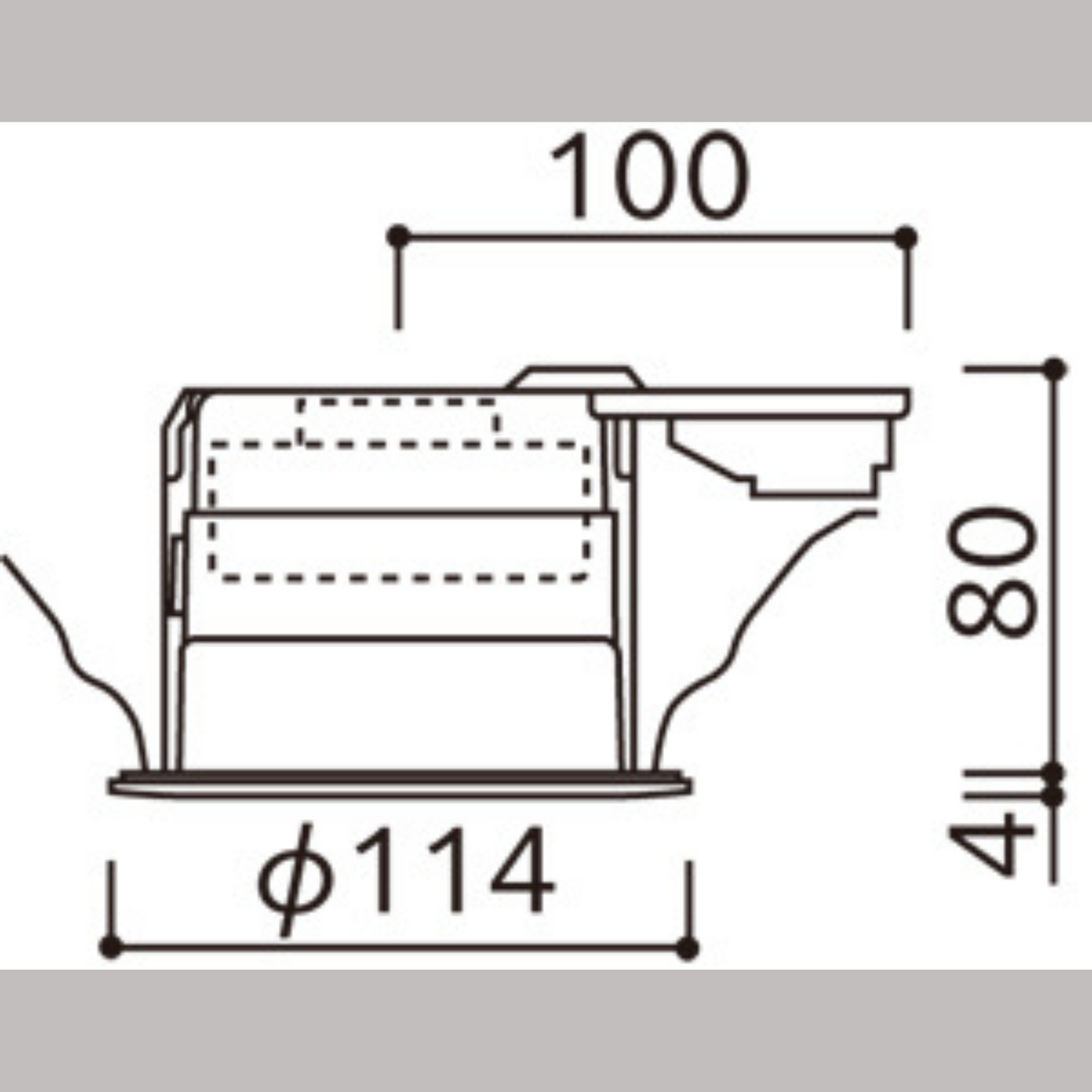 GX53　DOWNLIGHT　グレアレス　非調光　100Φ　4.5-8W　260-680lm